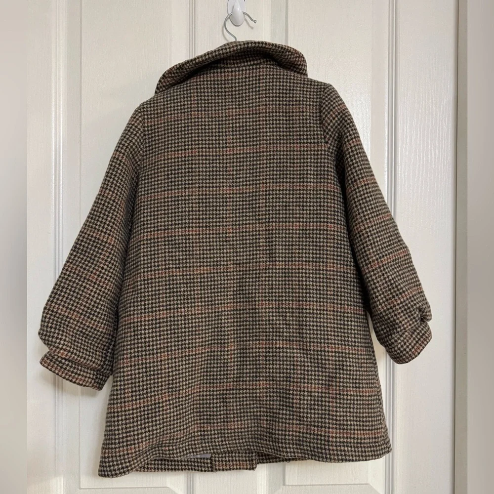 Deesha Mini Girls Wool Blend Houndstooth Coat | Size 120 (5–6Y)